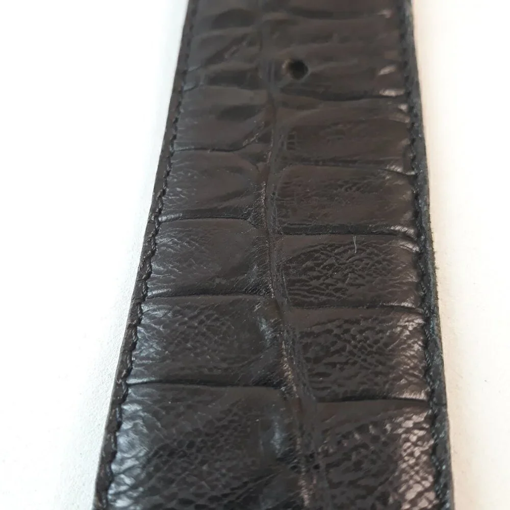 Belts by Simon Black Alligator Print Leather Belt M Glam Dressy Work